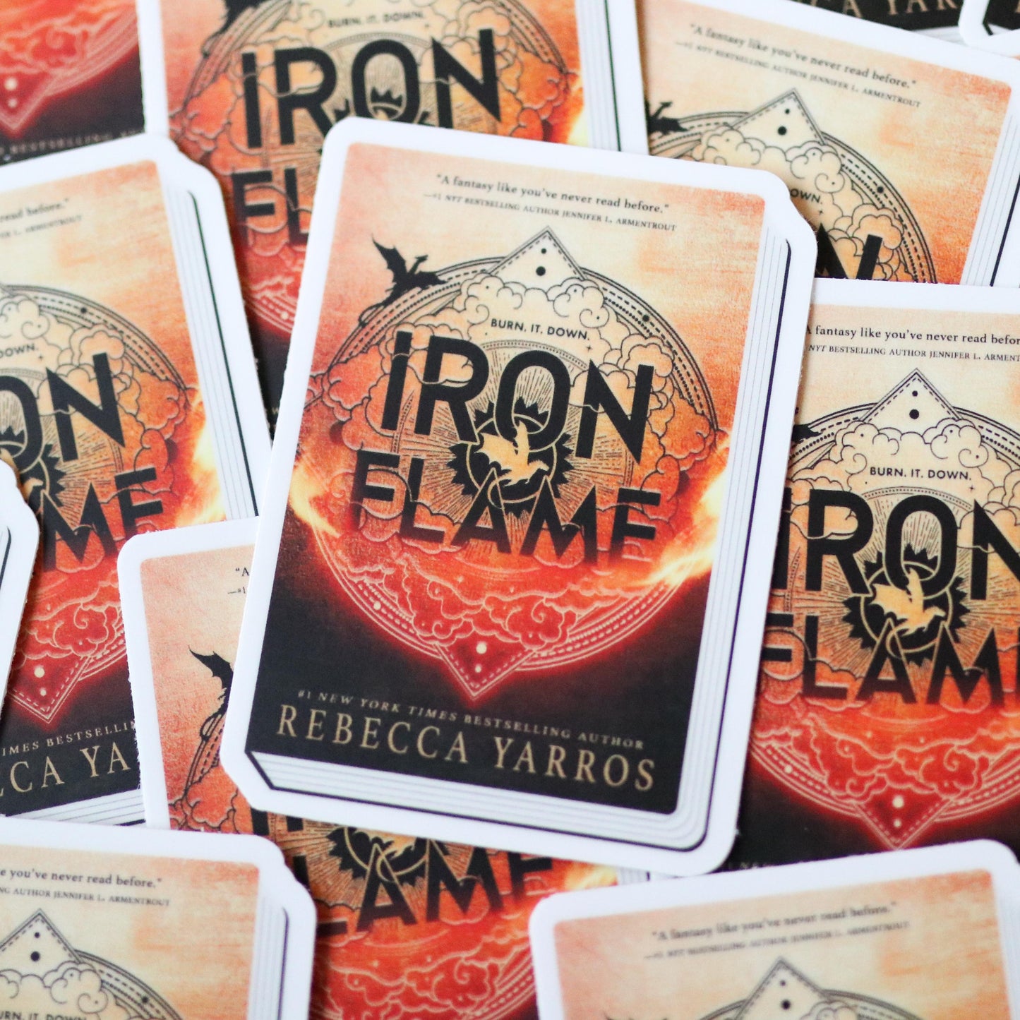 Iron Flame Book Sticker | gift idea, laptop decal planner, waterproof, booktok, book lover, reader, rebecca yarros, aesthetic, fantasy