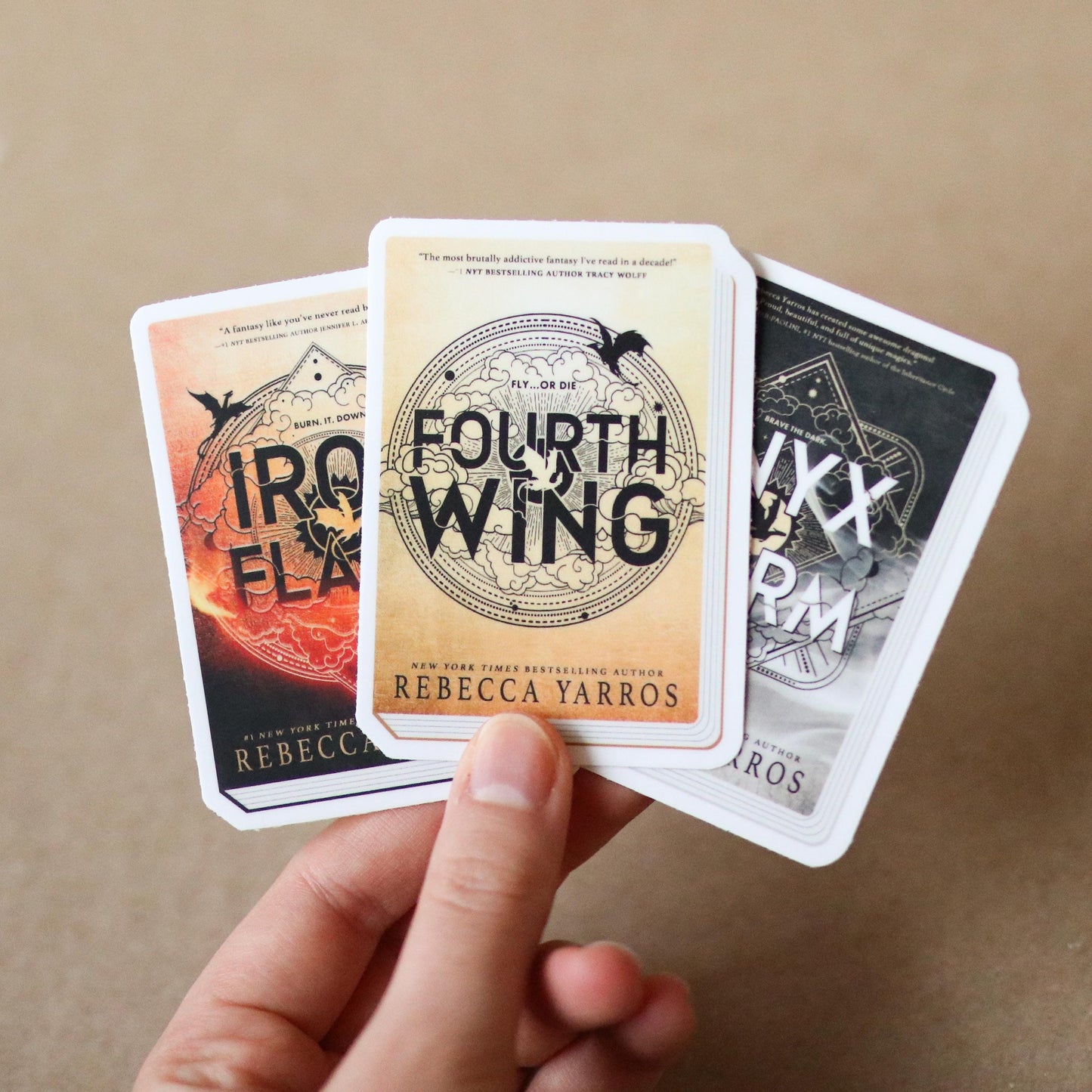Fourth Wing Series Book Stickers (set of 3 stickers) | gift laptop waterproof booktok book lover reader iron flame fantasy onyx storm