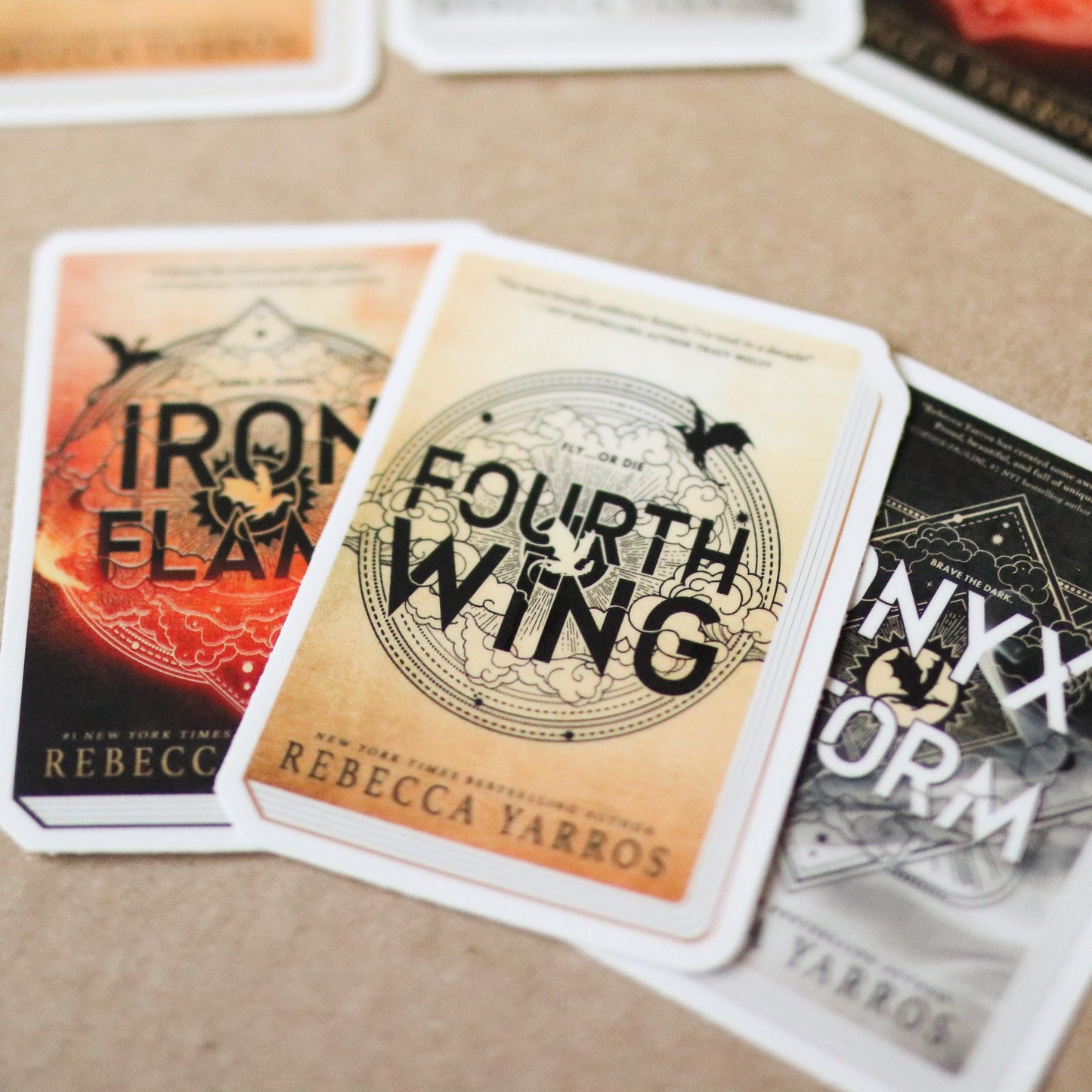 Fourth Wing Series Book Stickers (set of 3 stickers) | gift laptop waterproof booktok book lover reader iron flame fantasy onyx storm