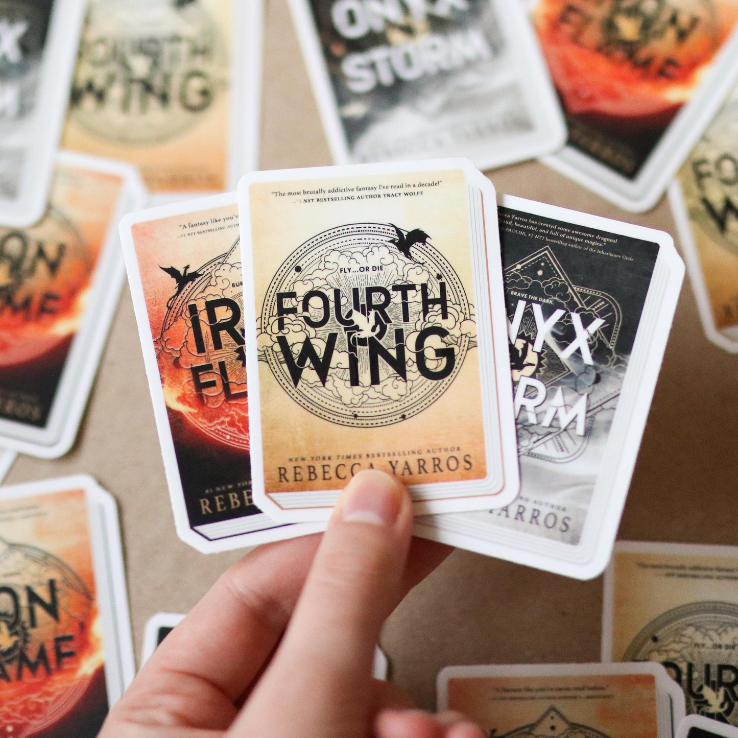 Fourth Wing Series Book Stickers (set of 3 stickers) | gift laptop waterproof booktok book lover reader iron flame fantasy onyx storm