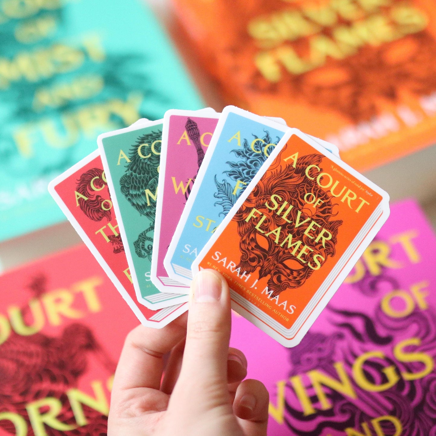 ACOTAR Book Series Stickers (set of 5 stickers) | a court of thorns and roses gift waterproof, reader bookworm aesthetic fantasy sara j maas