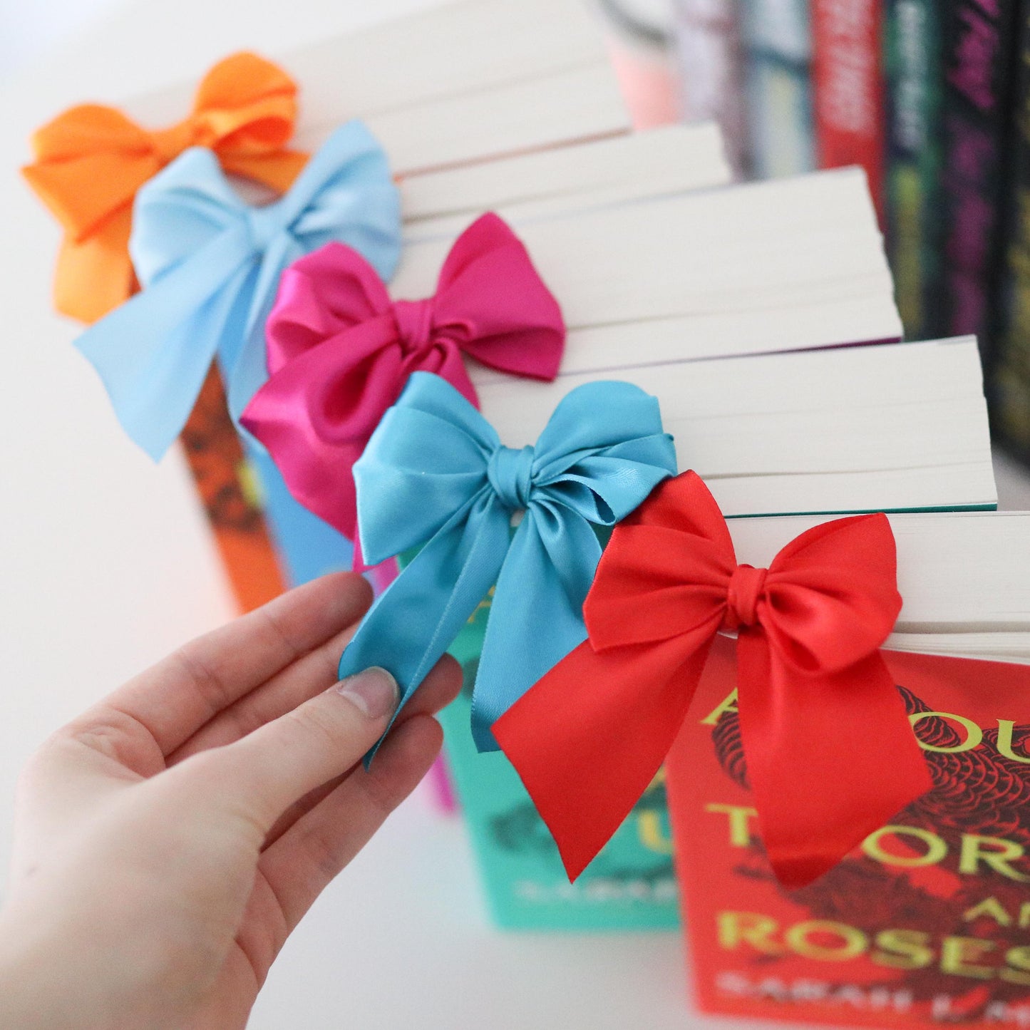 Cute Bow Bookmark | 42 colour options, girly, booktok, reader, bookworm, book lover, book mark, romance. thriller, fantasy fiction, paper