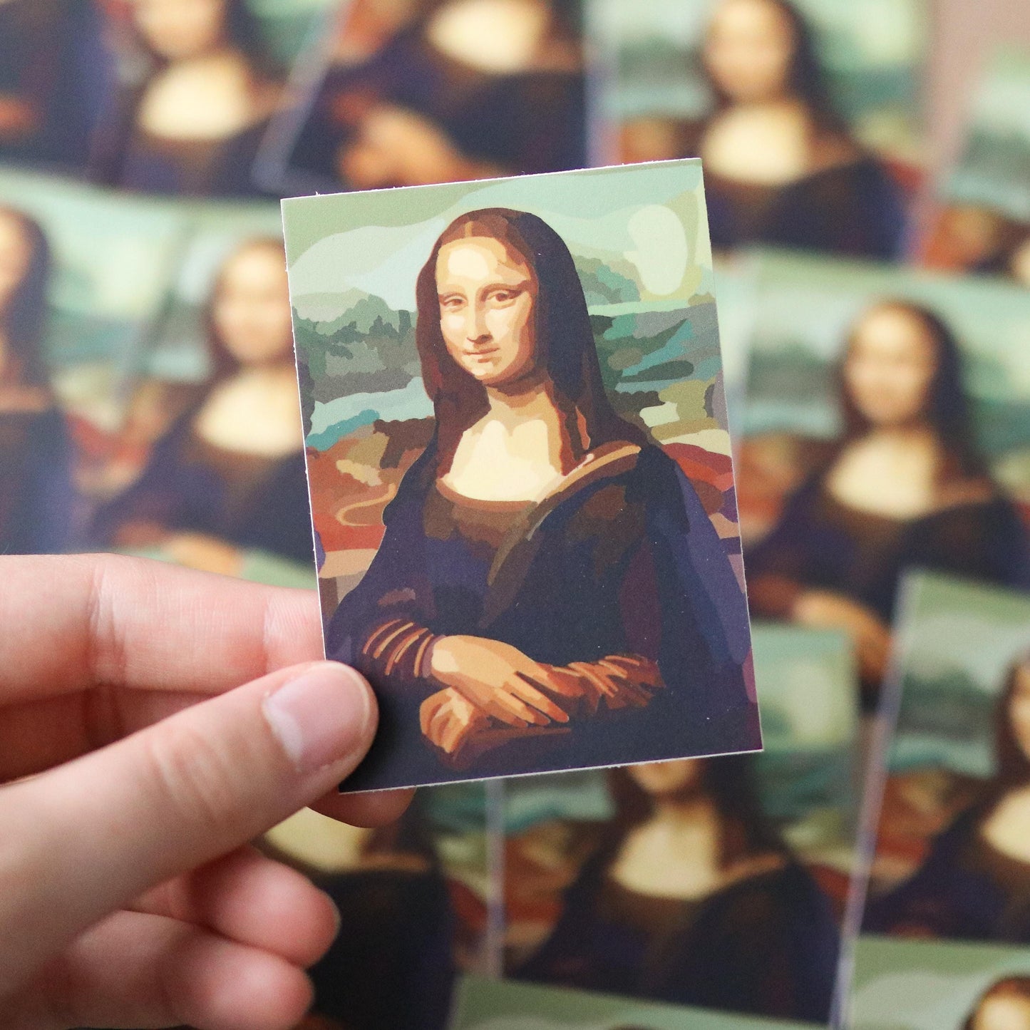 Mona Lisa Art Sticker | gift laptop decal planner waterbottle waterproof stickers aesthetic famous artist leonardo da vinci painting creativ