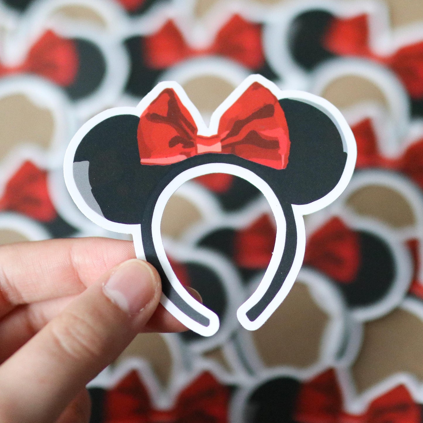 Themepark Ears Inspired Stickers | gift idea cute trendy water bottle stickers waterproof durable disney mouse aesthetic bow california