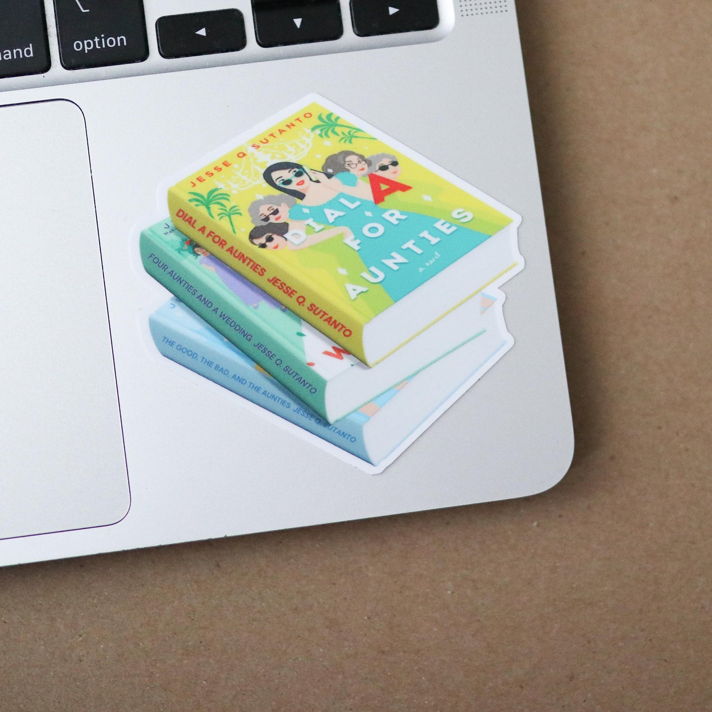 Dial A for Aunties Book Stack Sticker