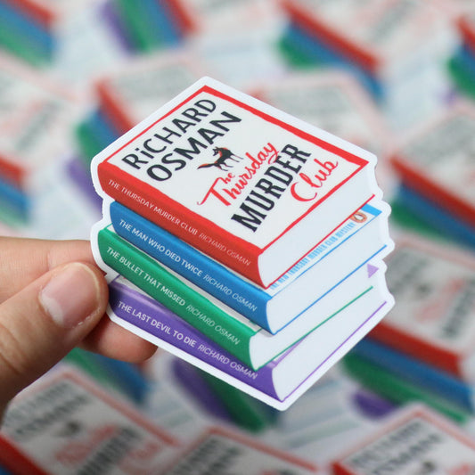 The Thursday Murder Club Book Stack Sticker