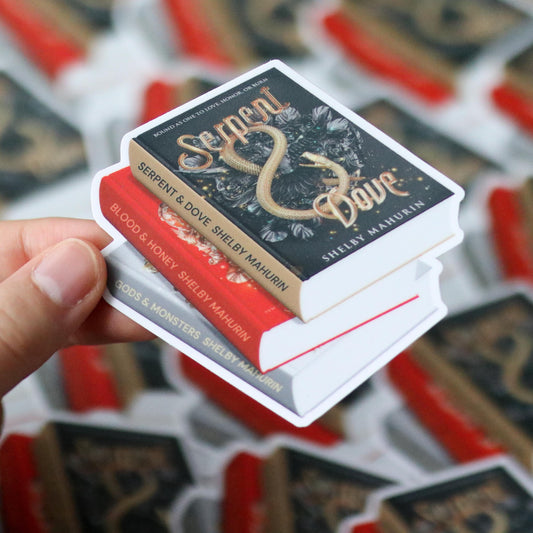 Serpent & Dove Book Stack Sticker
