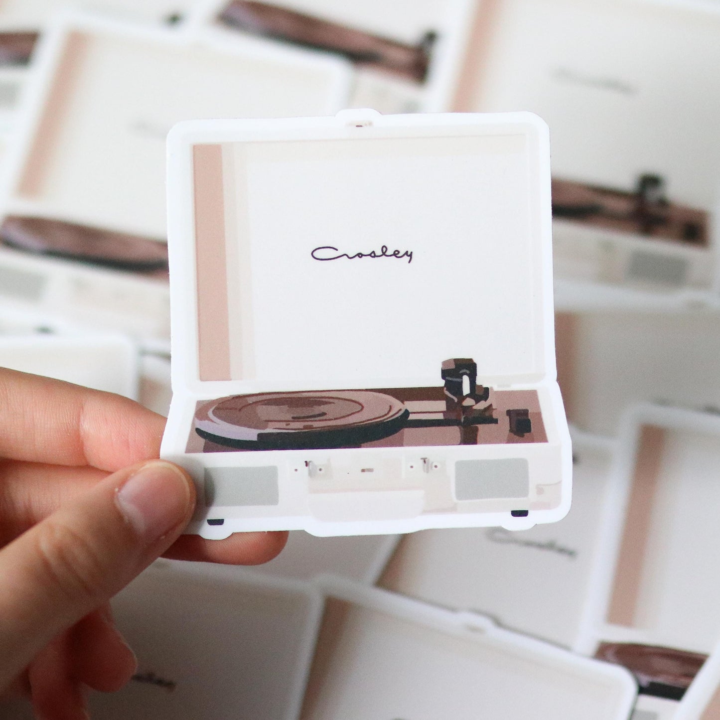 Record Player Sticker | gift laptop decal planner water bottle waterproof stickers nostalgic disc records retro aesthetic