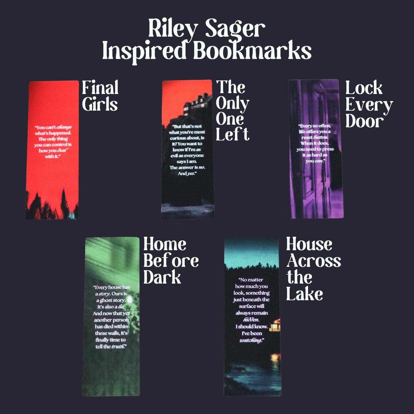 Riley Sager Inspired Bookmarks