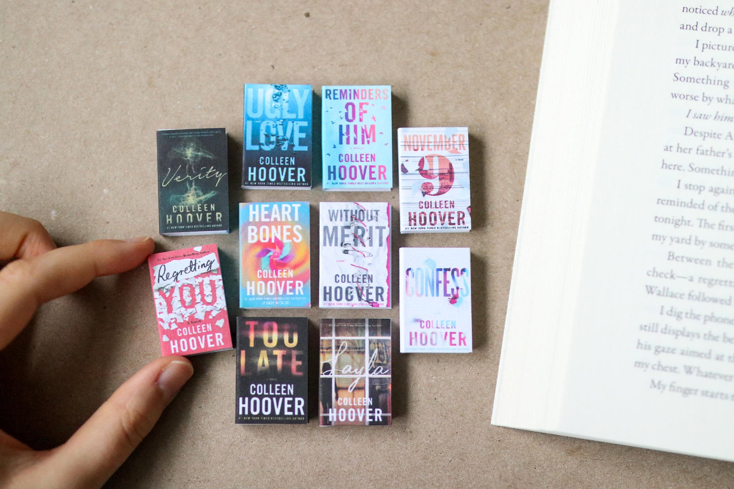 Handmade MINI Colleen Hoover Books (set of 10 mini books)