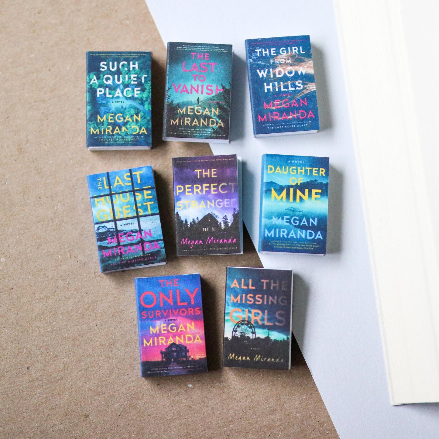 Handmade MINI Megan Miranda Books (set of 8 mini books)