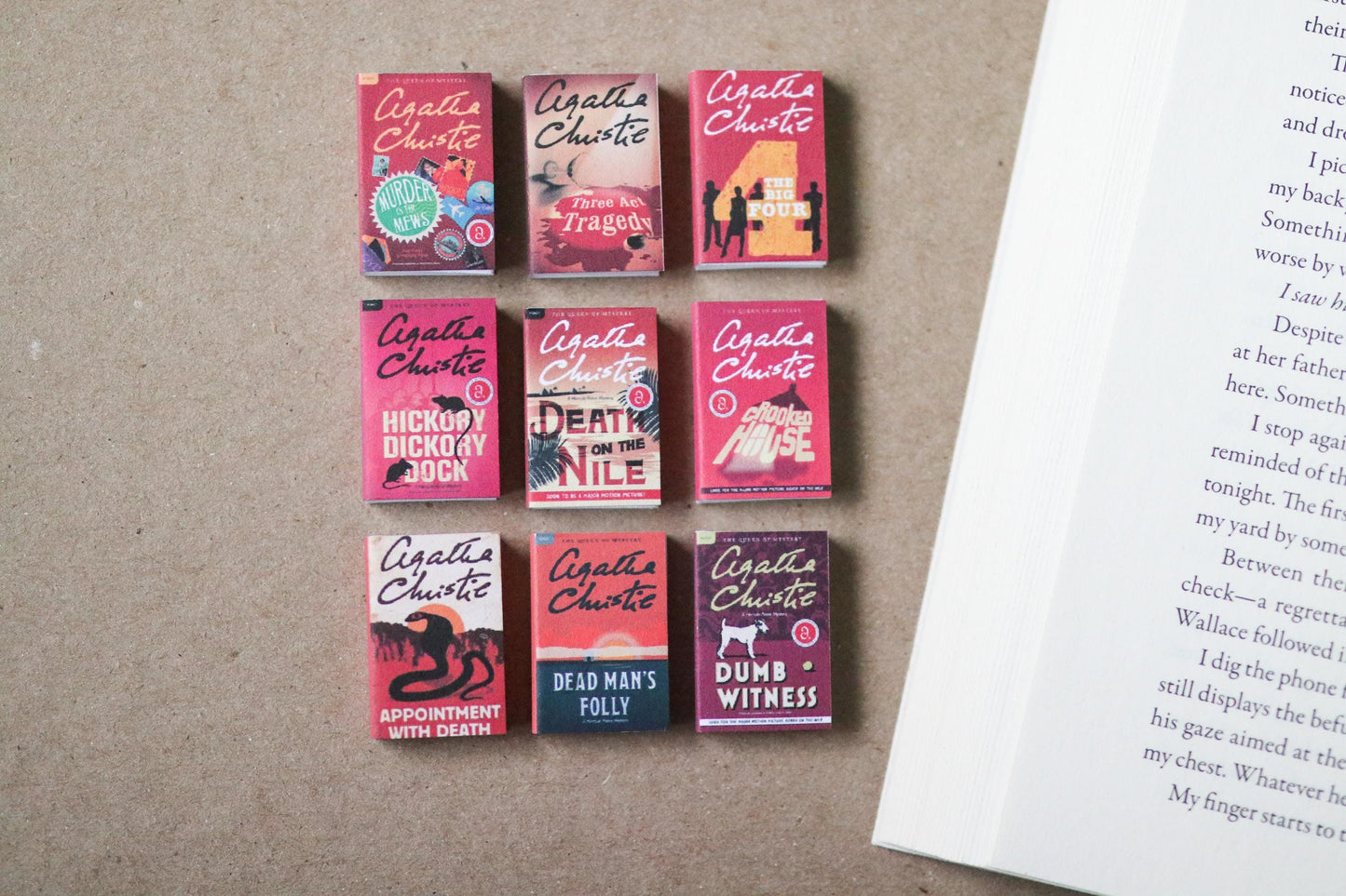 Handmade MINI Agatha Christie Books (set of 9 mini books)