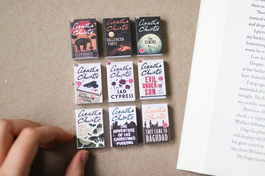 Handmade MINI Agatha Christie Books (set of 9 mini books)