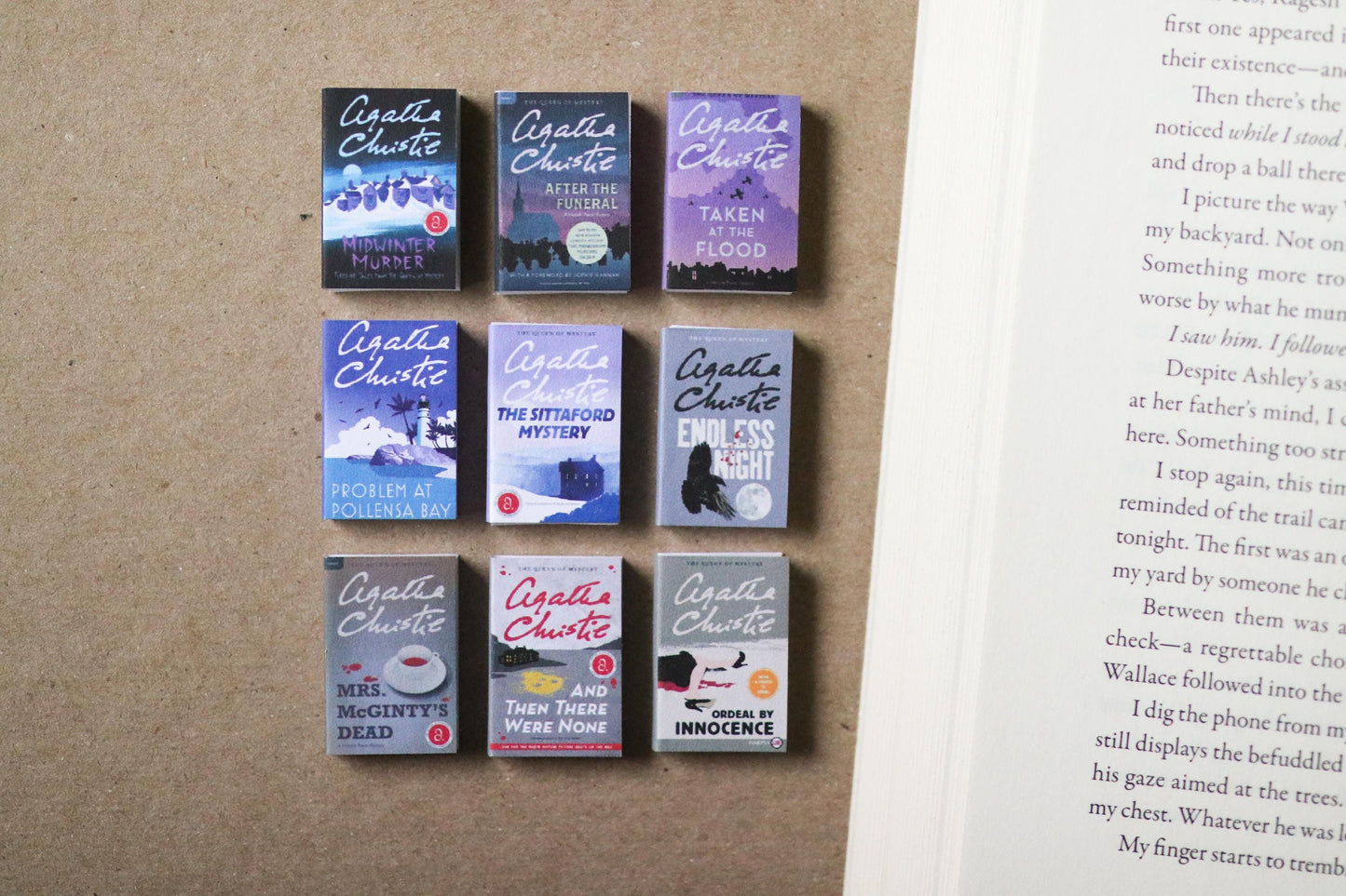 Handmade MINI Agatha Christie Books (set of 9 mini books)