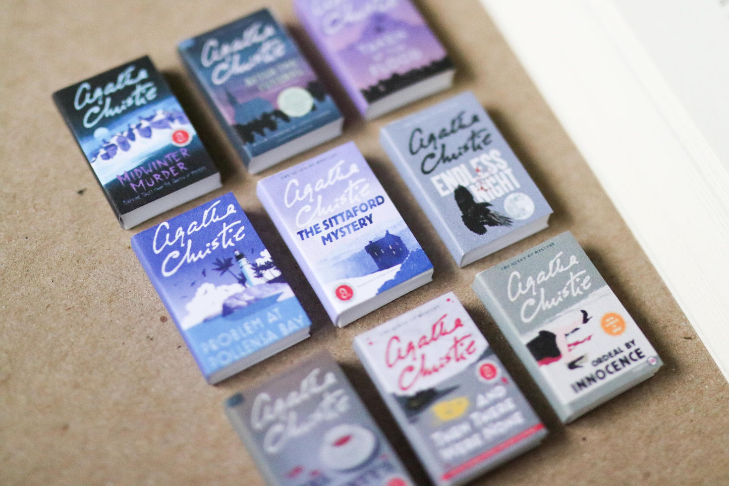 Handmade MINI Agatha Christie Books (set of 9 mini books)