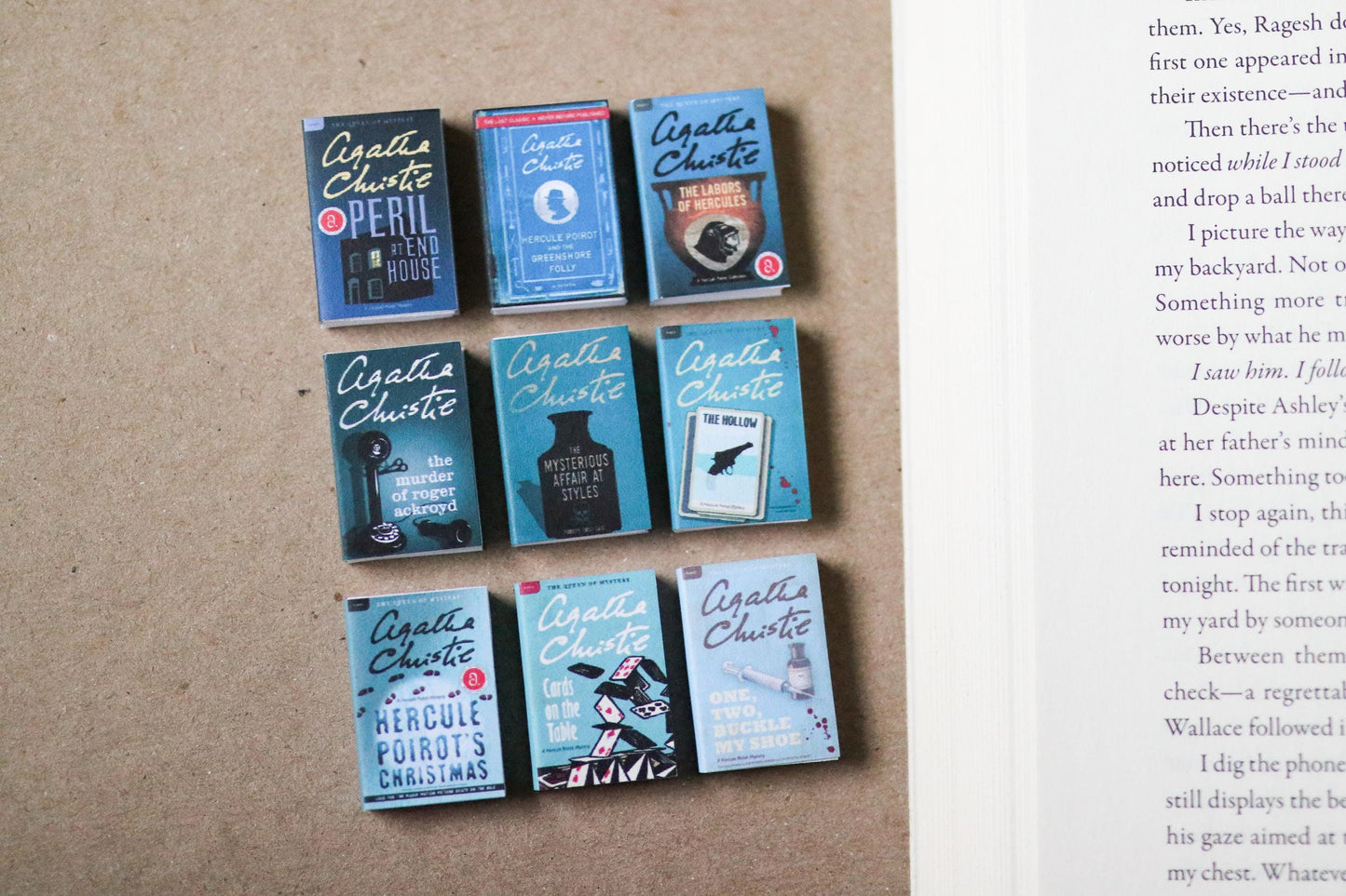Handmade MINI Agatha Christie Books (set of 9 mini books)
