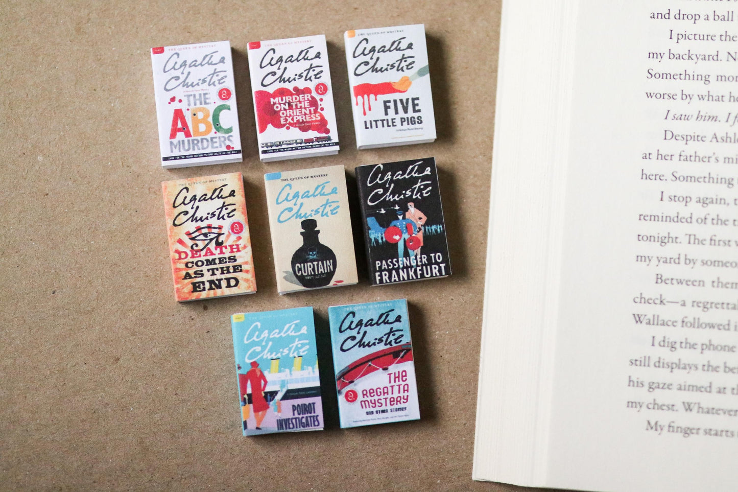 Handmade MINI Agatha Christie Books (set of 8 mini books)
