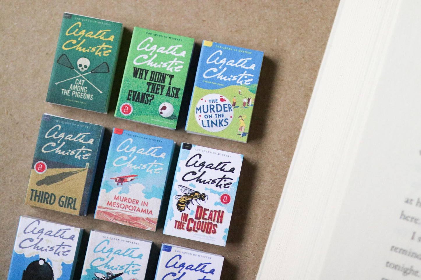 Handmade MINI Agatha Christie Books (set of 9 mini books)