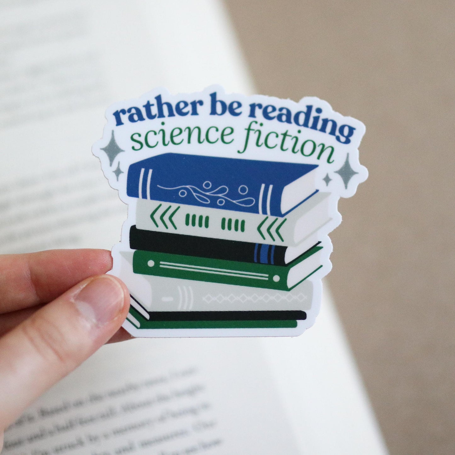 Rather be Reading Sci-Fi Books Sticker