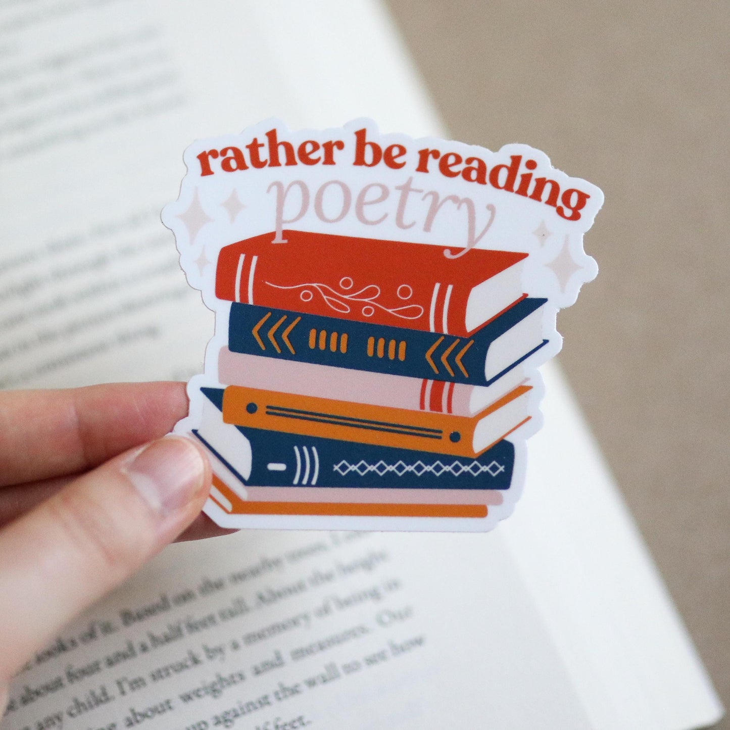 Rather be Reading Poetry Books Sticker