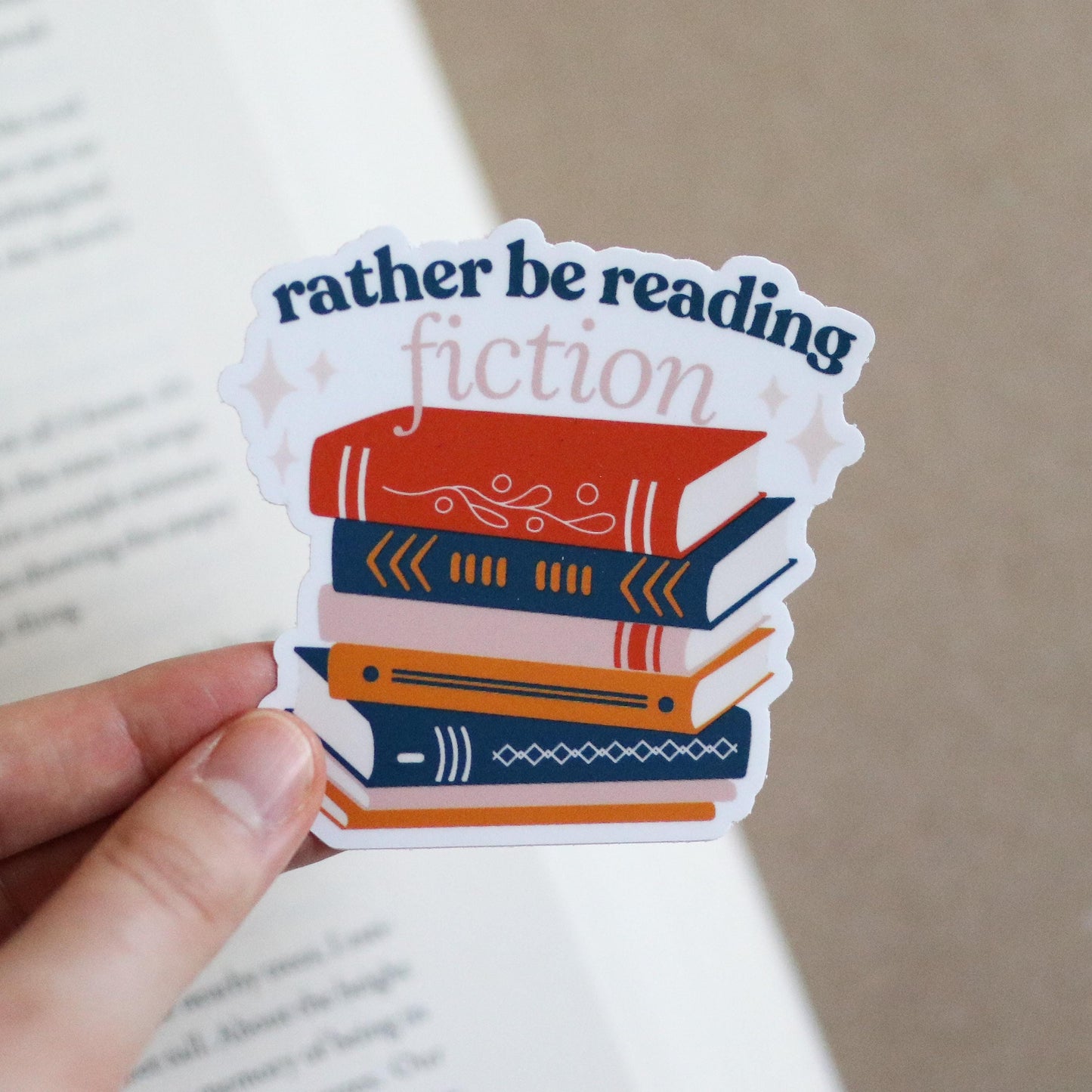 Rather be Reading Fiction Books Sticker
