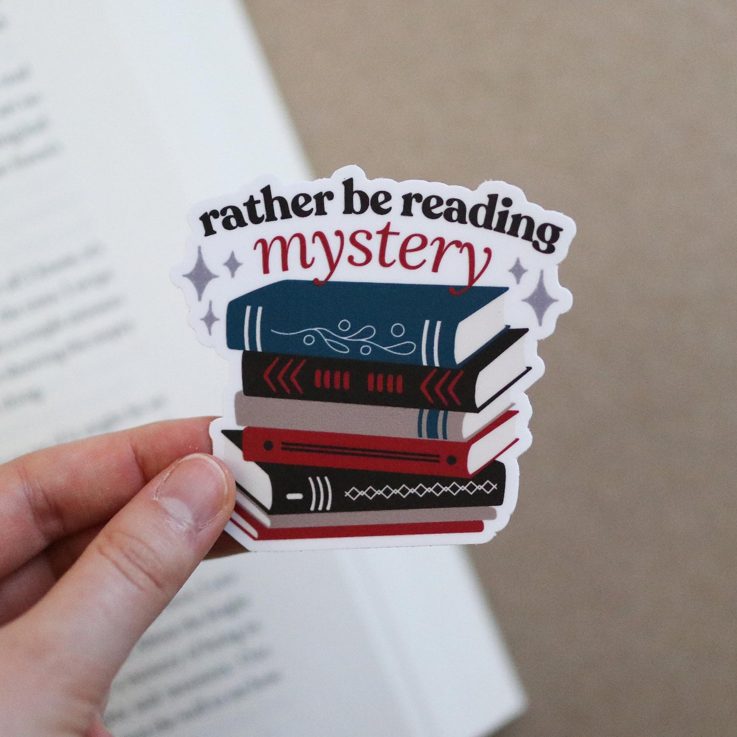Rather be Reading Mystery Books Sticker
