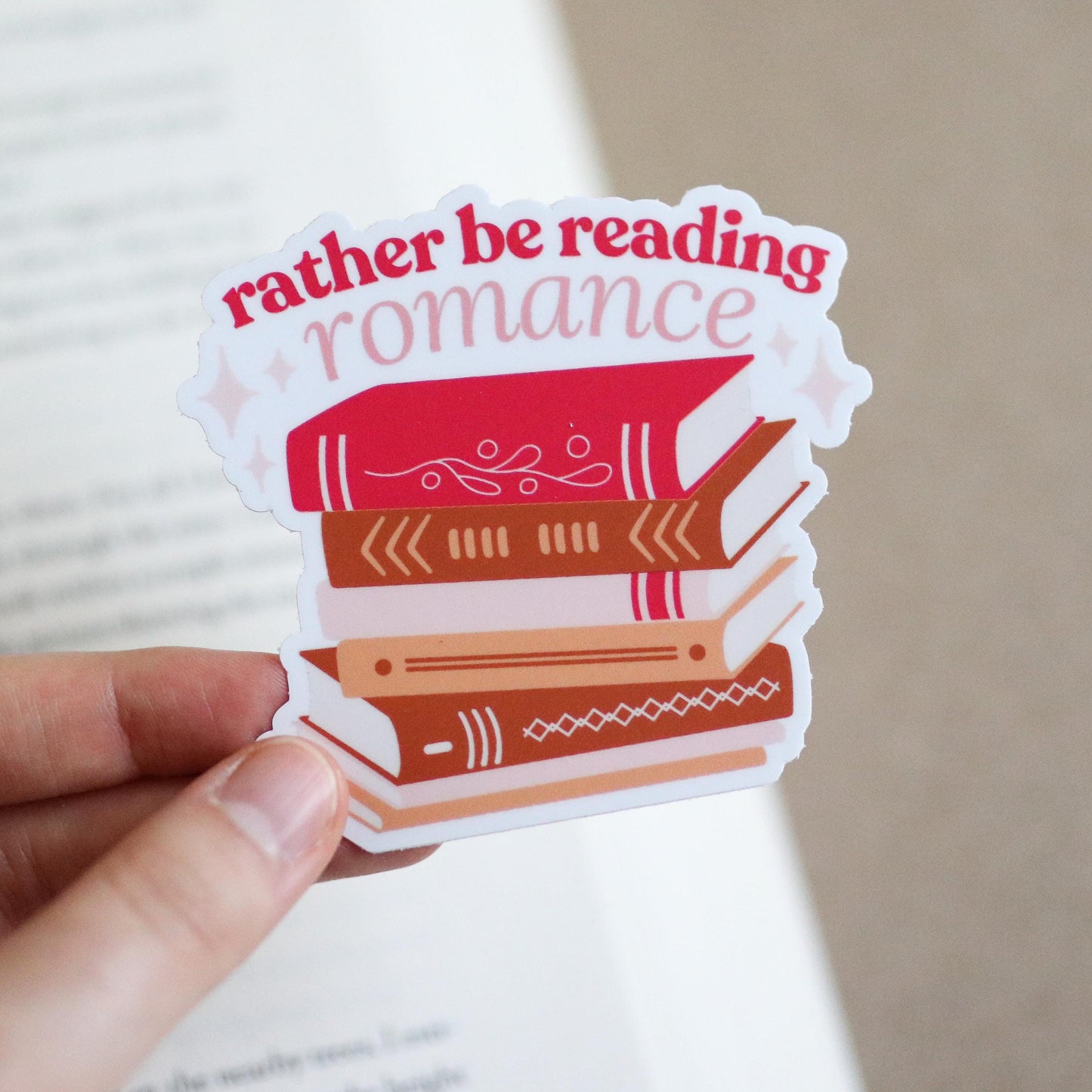 Rather be Reading Romance Books Sticker