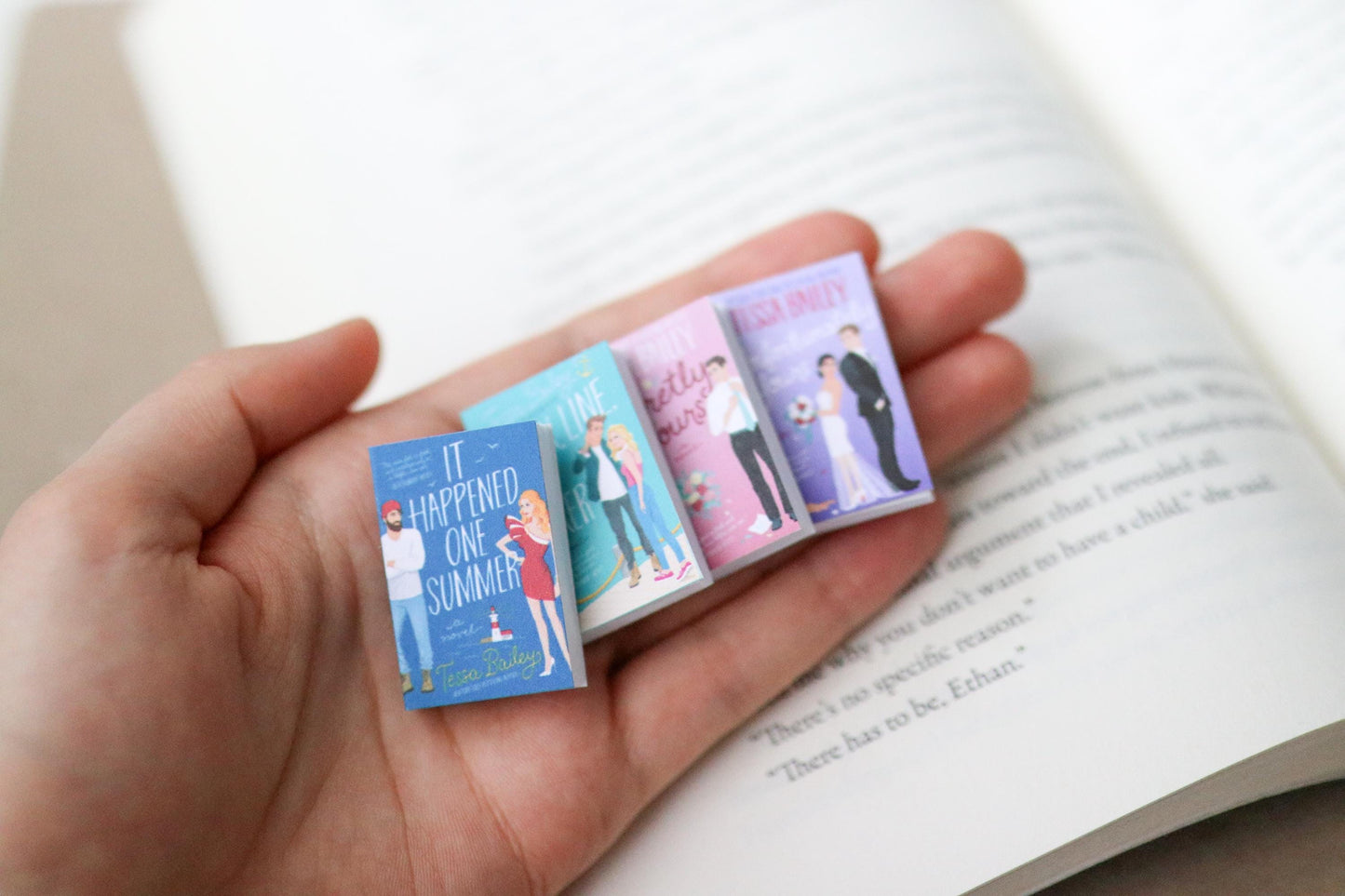 Handmade MINI Tessa Bailey Books (set of 4 mini books)