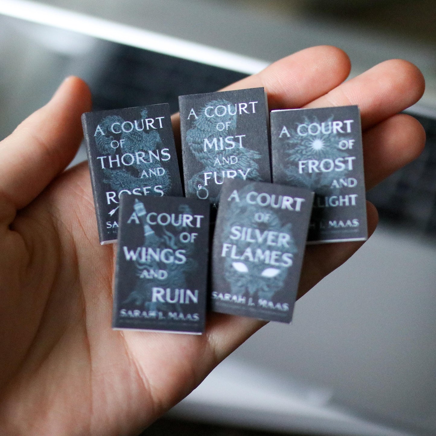 Handmade MINI Special Edition Sarah J Maas Books(set of 5 mini books)fantasy ACOTAR court of thorns and roses series Miniature tiny booktok.