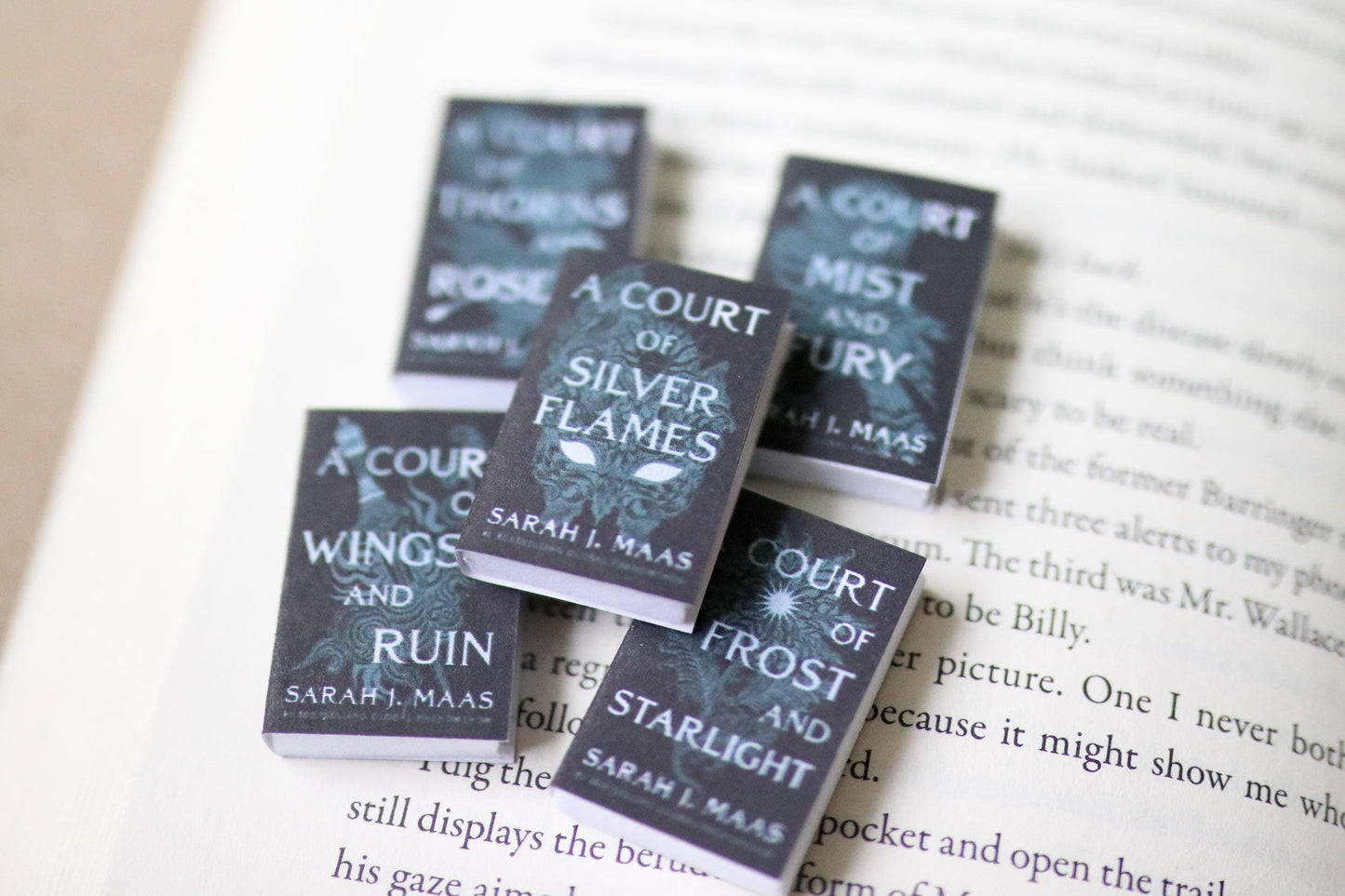 Handmade MINI Special Edition Sarah J Maas Books(set of 5 mini books)fantasy ACOTAR court of thorns and roses series Miniature tiny booktok.