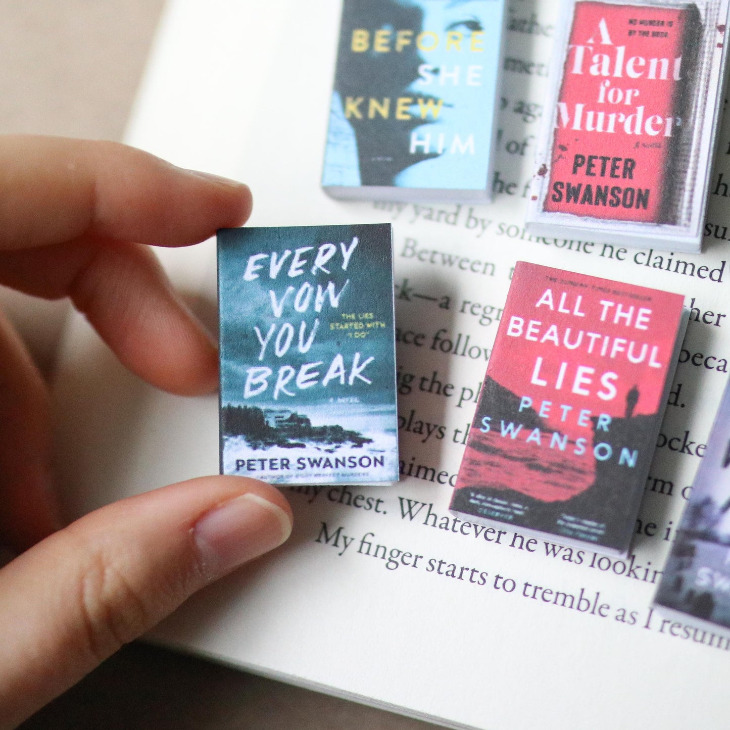 Handmade MINI Peter Swanson Books (set of 9 mini books)