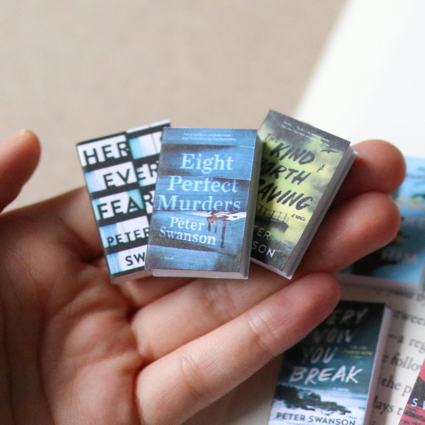 Handmade MINI Peter Swanson Books (set of 9 mini books)