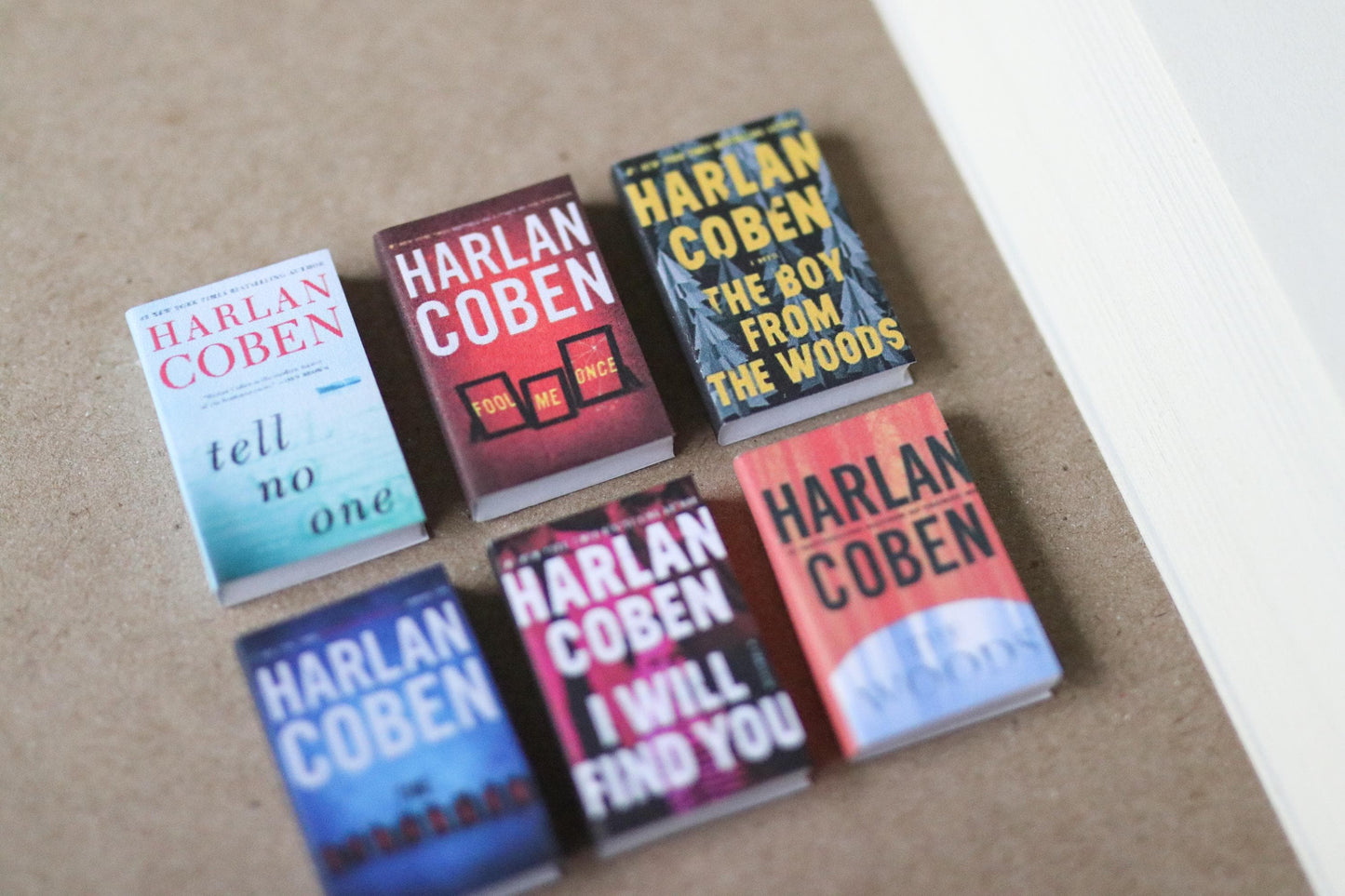 Handmade MINI Harlan Coben Books (set of 6 mini books)