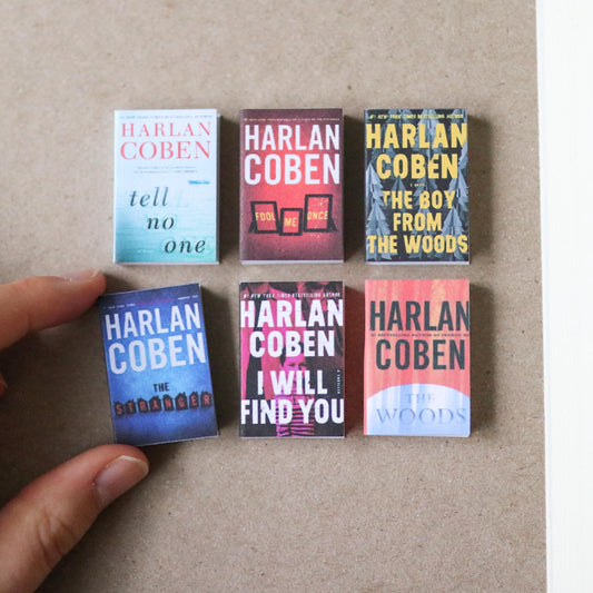 Handmade MINI Harlan Coben Books (set of 6 mini books)