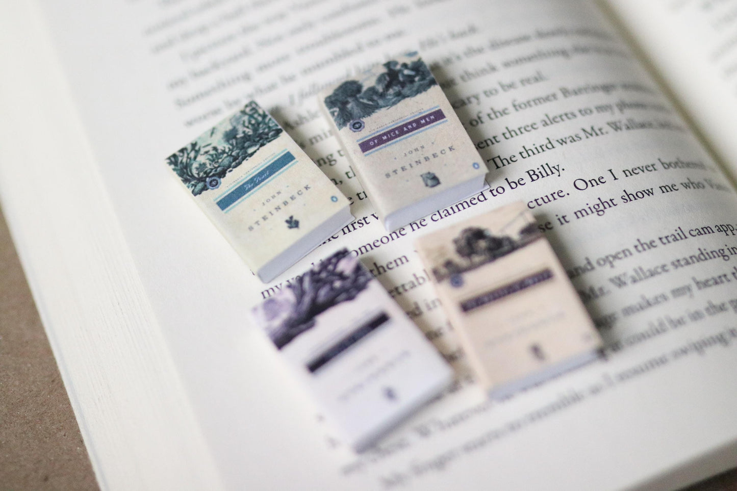 Handmade MINI John Steinbeck Books (set of 4 mini books)