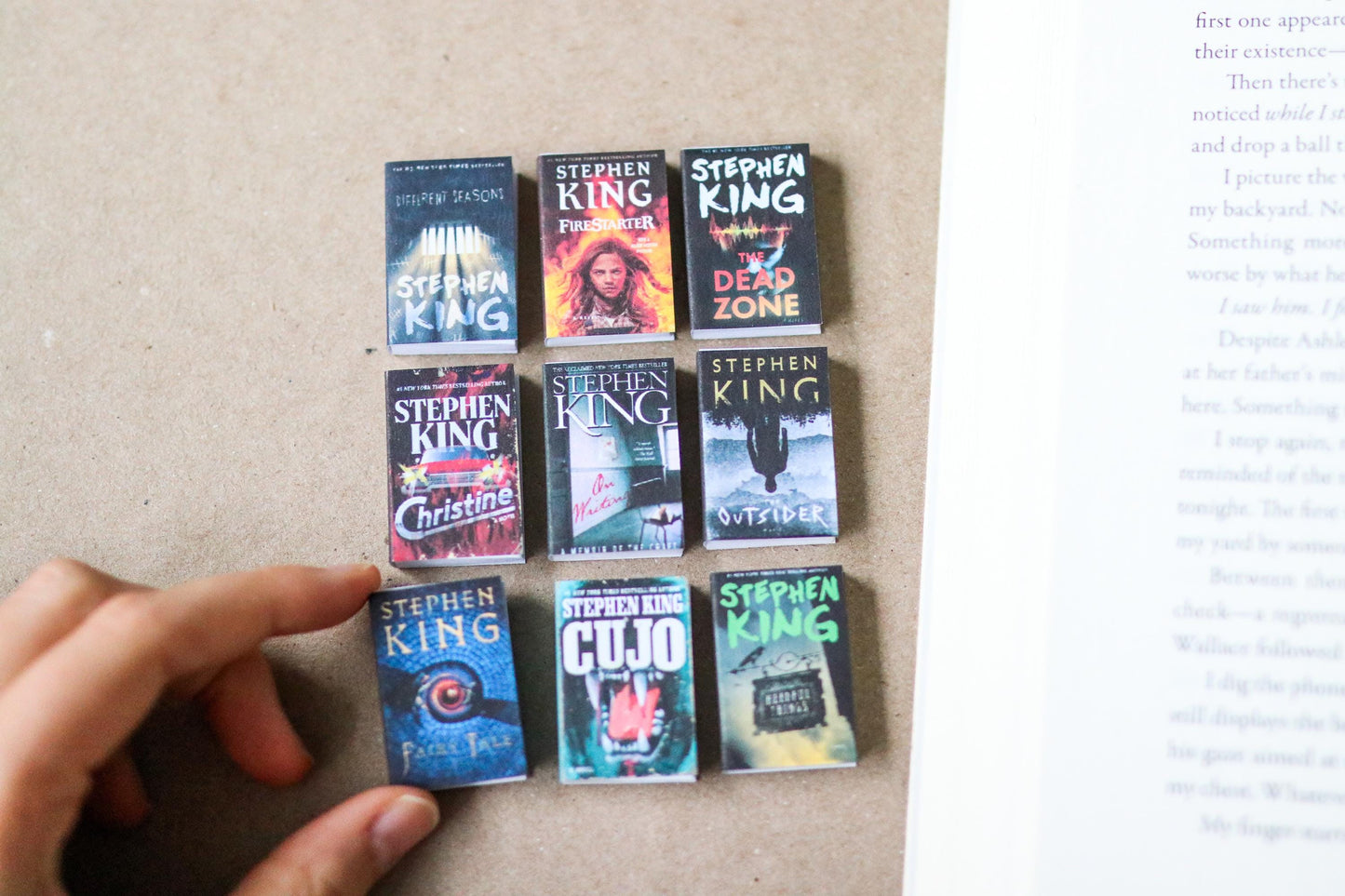Handmade MINI Stephen King Books (set of 9 mini books)