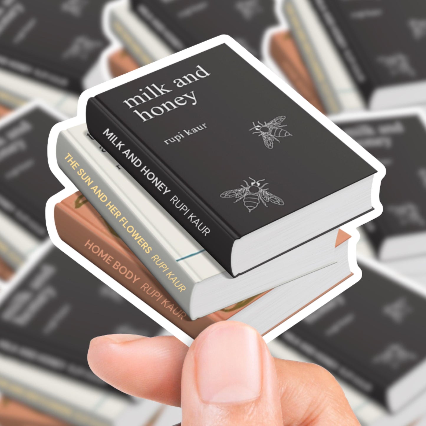 Rupi Kaur Book Stack Sticker