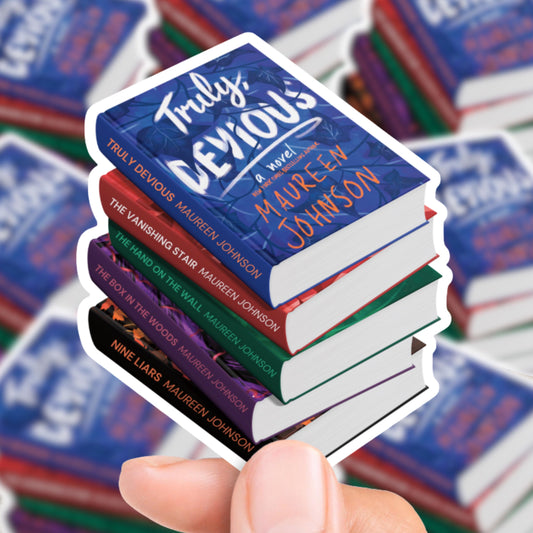 Truly Devious Book Stack Sticker