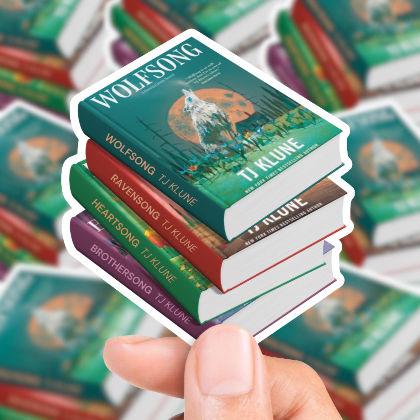 Green Creek Book Stack Sticker