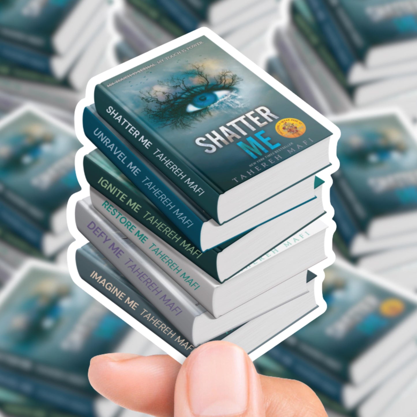 Shatter Me Series Book Stack Sticker
