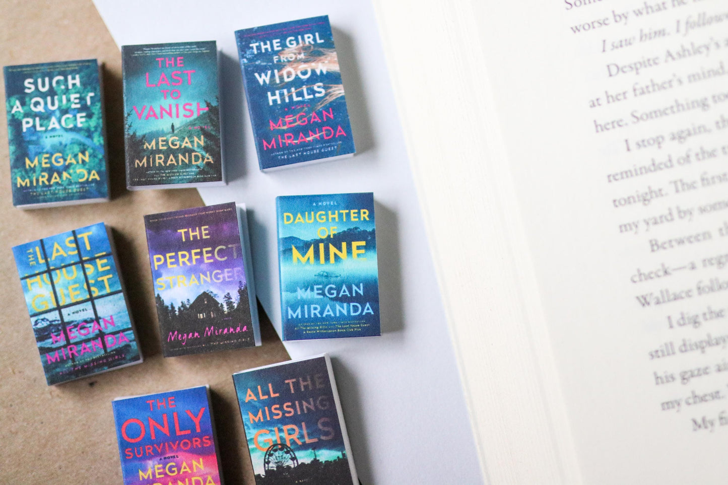 Handmade MINI Megan Miranda Books (set of 8 mini books)