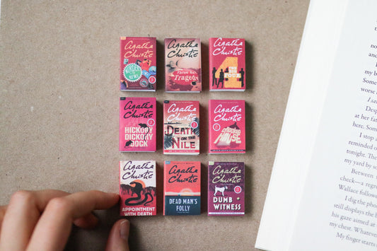 Handmade MINI Agatha Christie Books (set of 9 mini books)