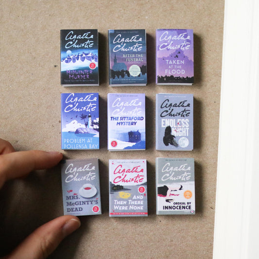 Handmade MINI Agatha Christie Books (set of 9 mini books)