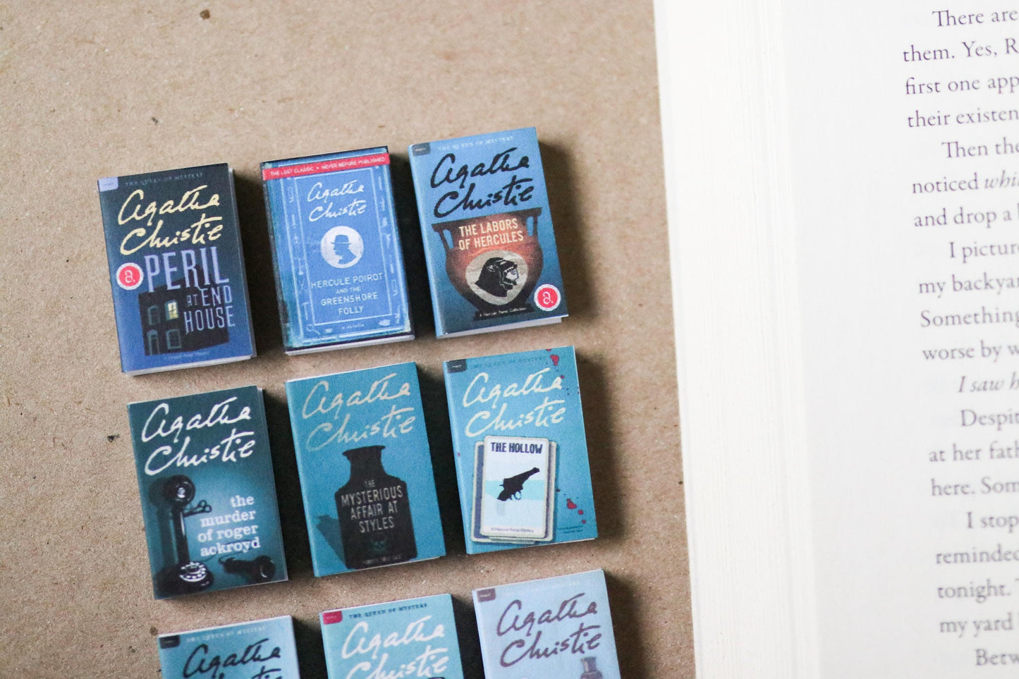 Handmade MINI Agatha Christie Books (set of 9 mini books)