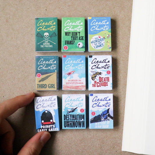 Handmade MINI Agatha Christie Books (set of 9 mini books)