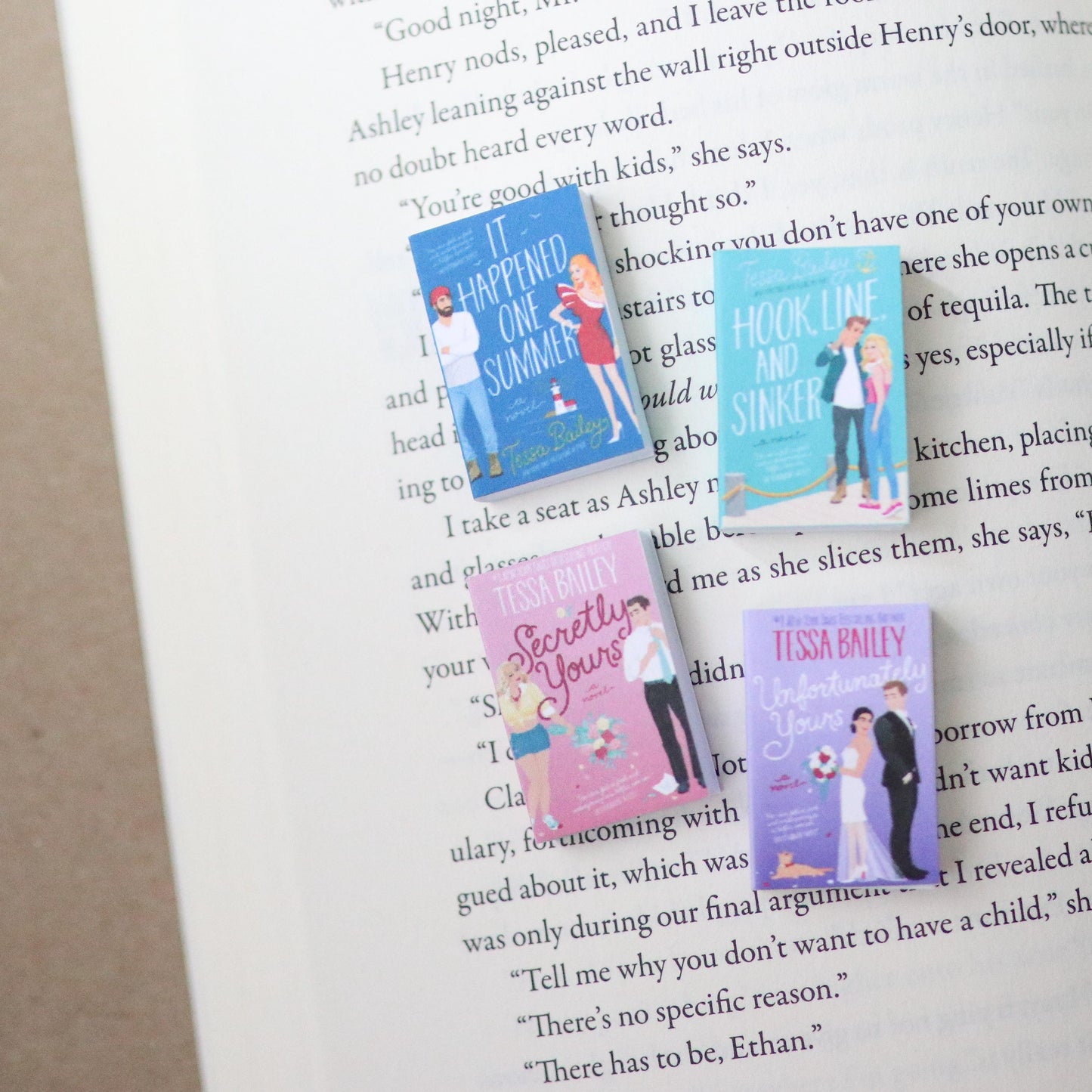 Handmade MINI Tessa Bailey Books (set of 4 mini books)
