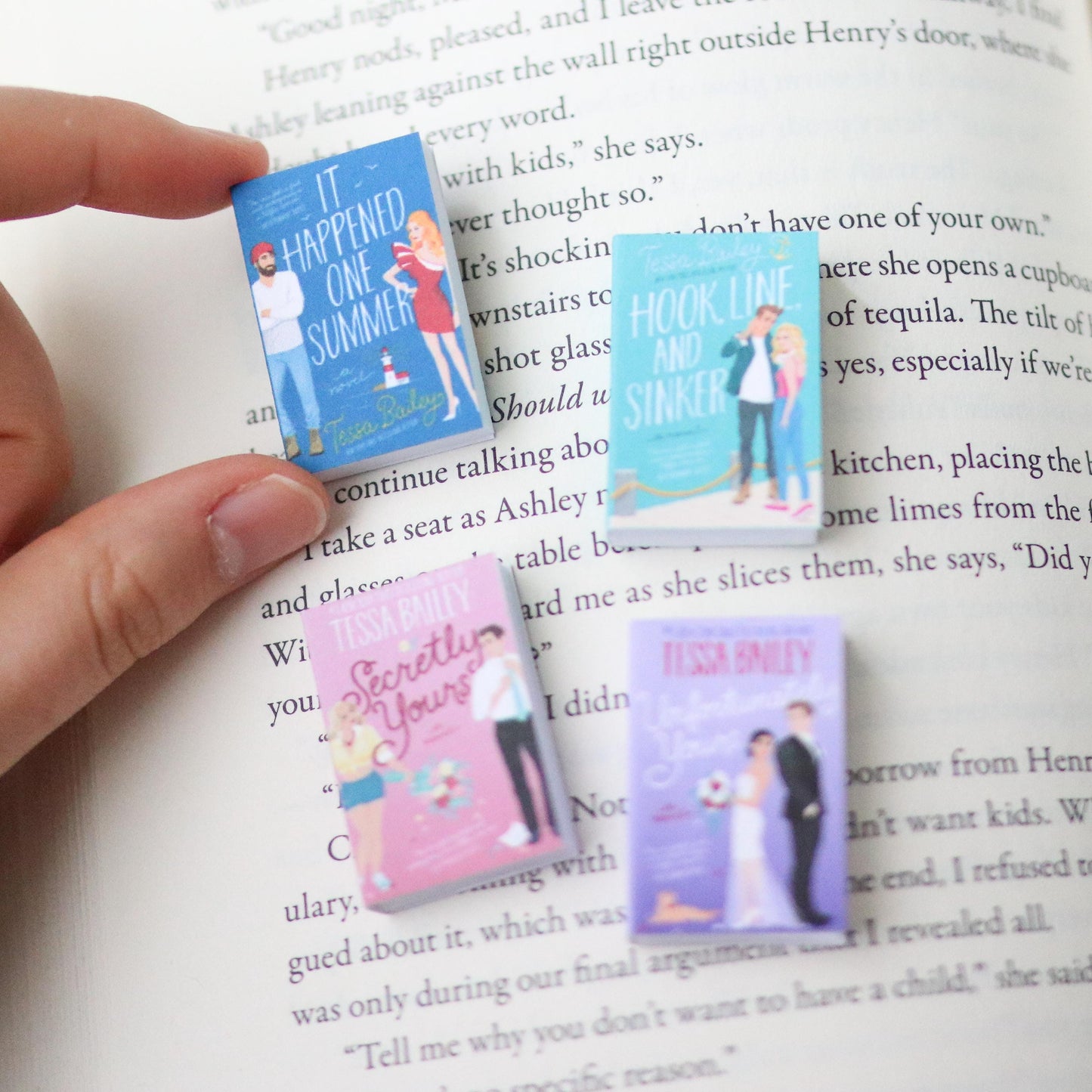 Handmade MINI Tessa Bailey Books (set of 4 mini books)