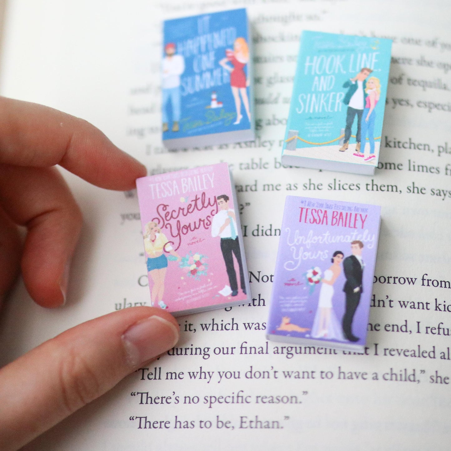 Handmade MINI Tessa Bailey Books (set of 4 mini books)