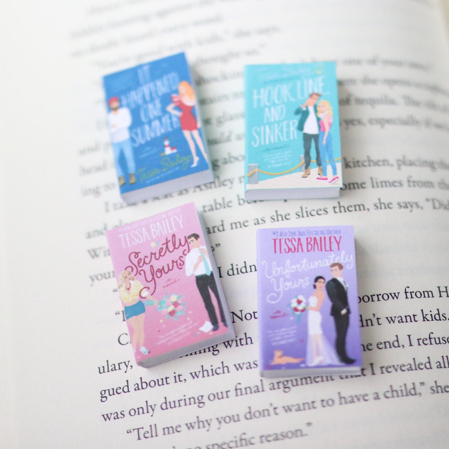 Handmade MINI Tessa Bailey Books (set of 4 mini books)