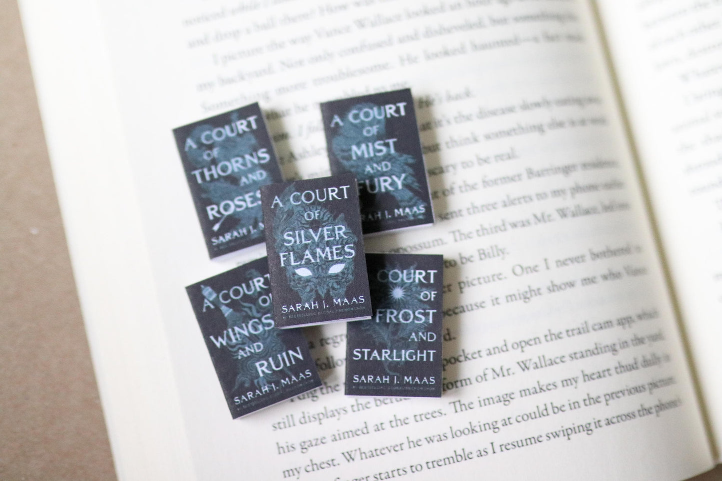 Handmade MINI Special Edition Sarah J Maas Books(set of 5 mini books)fantasy ACOTAR court of thorns and roses series Miniature tiny booktok.
